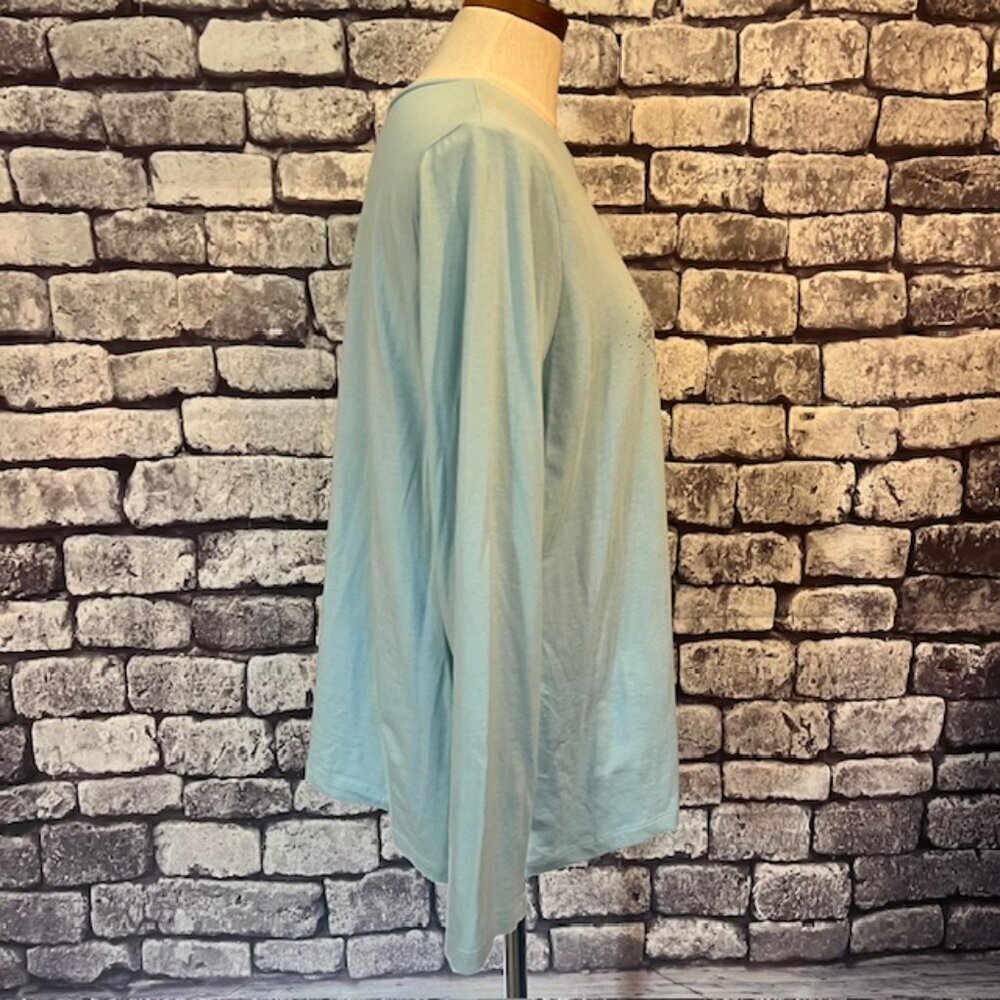 Talbots NWT Blue Long Sleeve Tee Size 1X - Picture 7 of 8